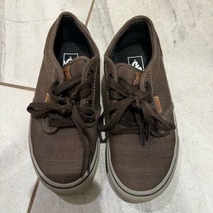 Vans Brown Canvas Kids Sneakers